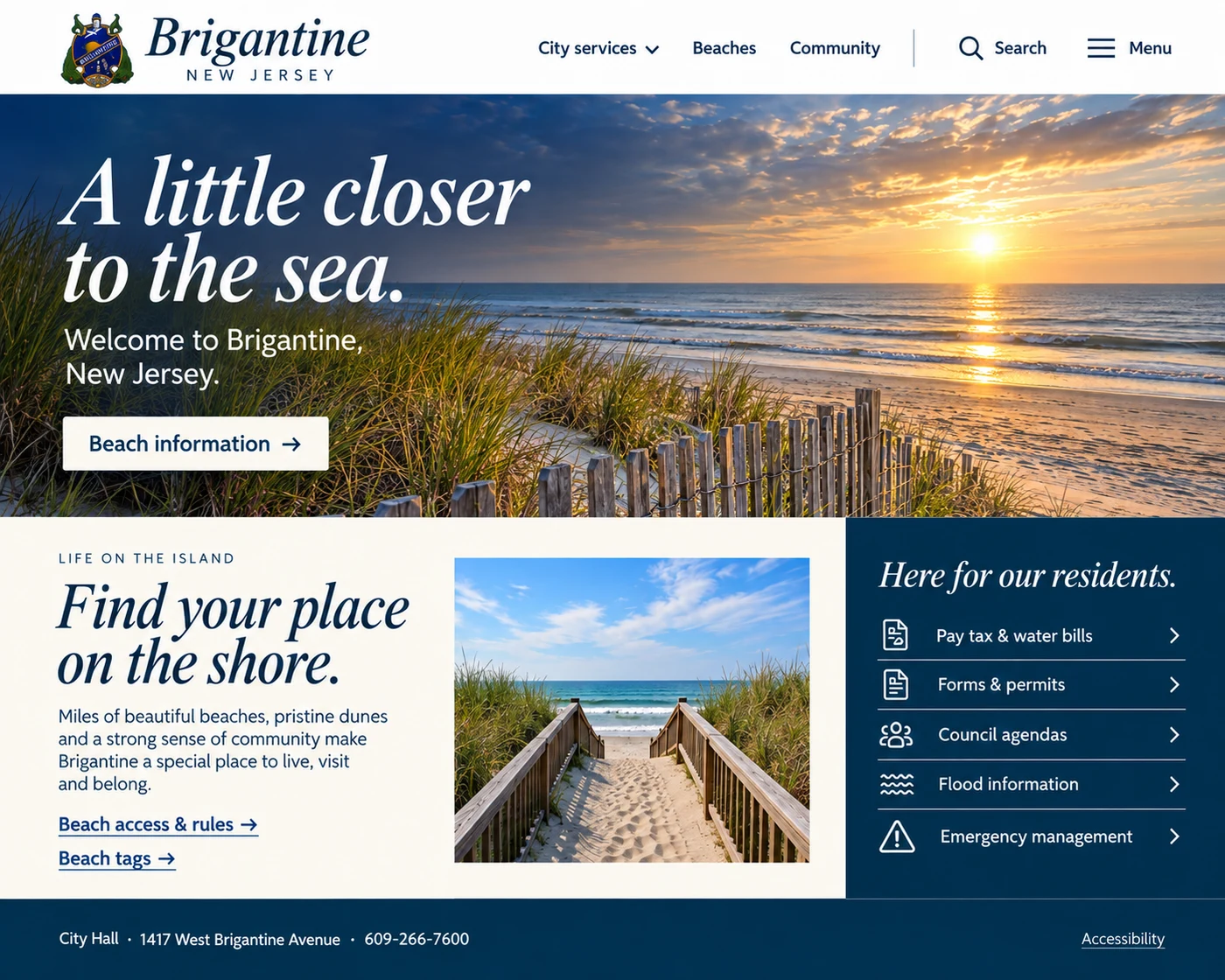 Brigantine independent website redesign concept.