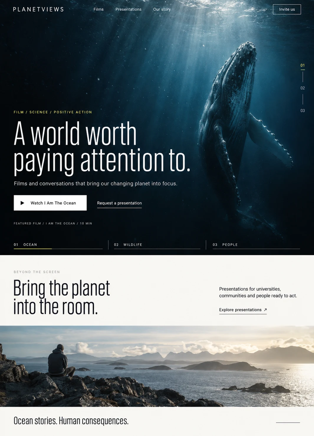Planetviews film-first editorial design exploration.